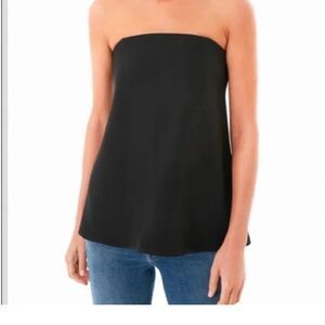 Tuckernuck | Strapless Black Crepe Marin Top | L NWT